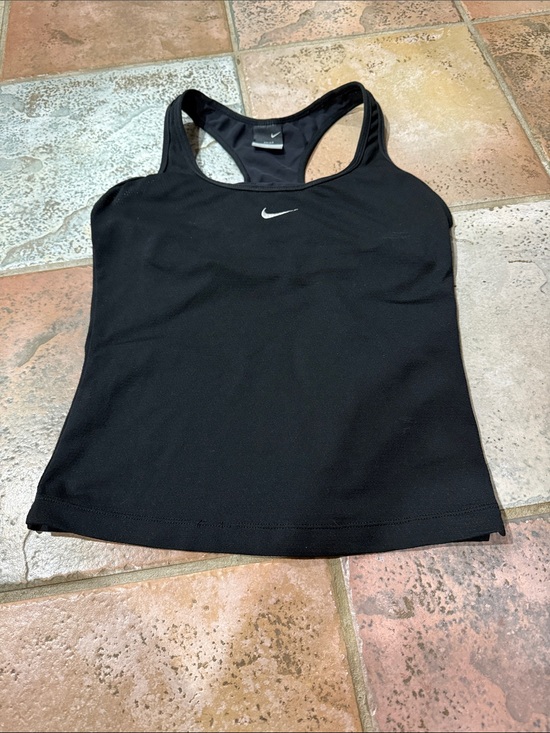 Nike Tops - Nike Black Racerback Athletic Tank with White Swoosh